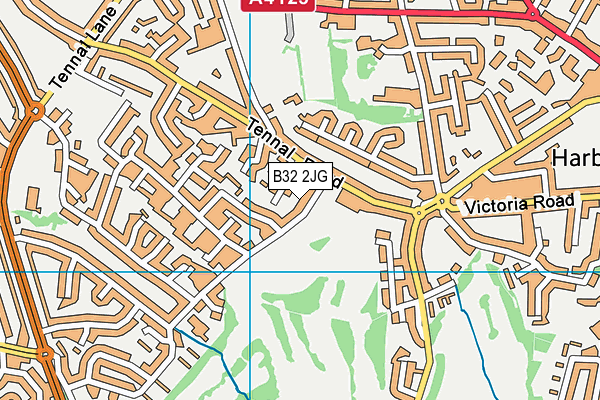 B32 2JG map - OS VectorMap District (Ordnance Survey)