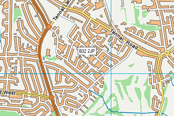 B32 2JP map - OS VectorMap District (Ordnance Survey)