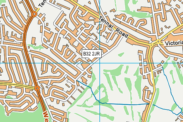 B32 2JR map - OS VectorMap District (Ordnance Survey)