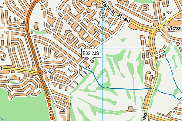 B32 2JS map - OS VectorMap District (Ordnance Survey)