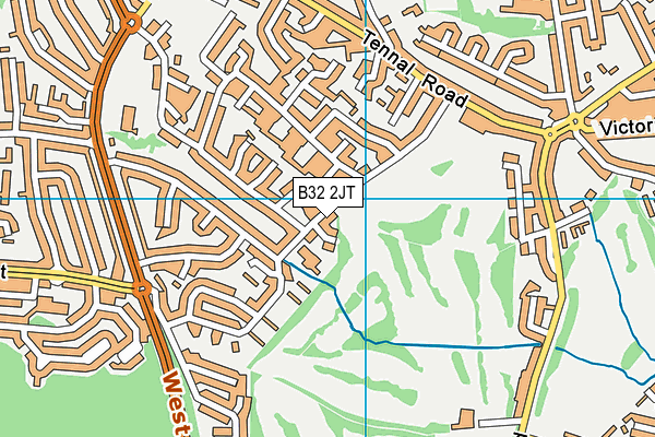 B32 2JT map - OS VectorMap District (Ordnance Survey)