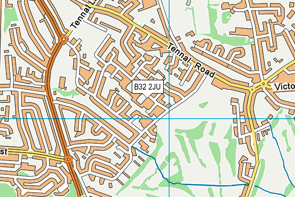 B32 2JU map - OS VectorMap District (Ordnance Survey)