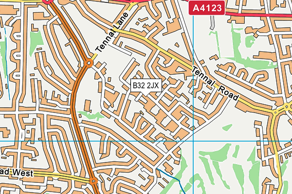 B32 2JX map - OS VectorMap District (Ordnance Survey)