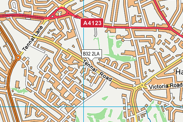 B32 2LA map - OS VectorMap District (Ordnance Survey)