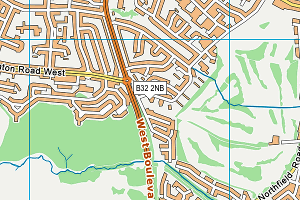 B32 2NB map - OS VectorMap District (Ordnance Survey)