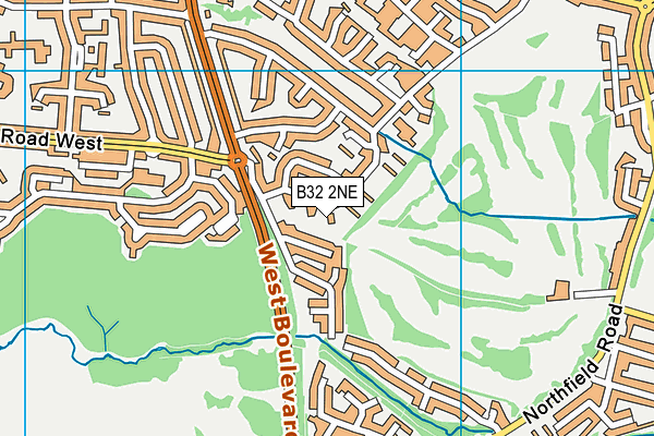 B32 2NE map - OS VectorMap District (Ordnance Survey)