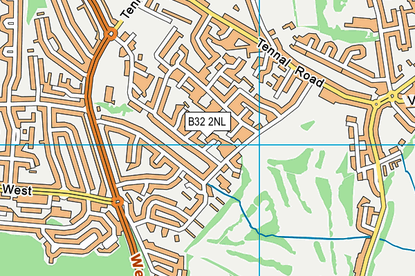 B32 2NL map - OS VectorMap District (Ordnance Survey)