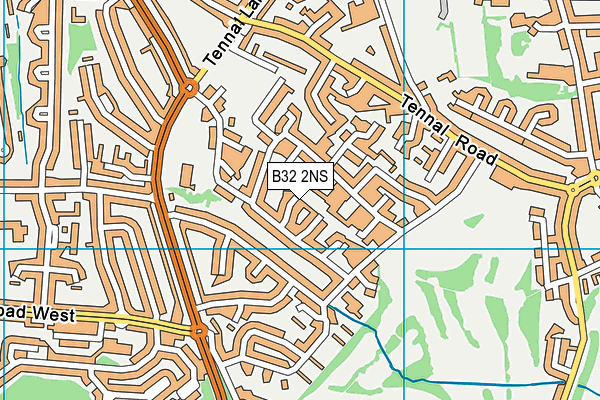 B32 2NS map - OS VectorMap District (Ordnance Survey)