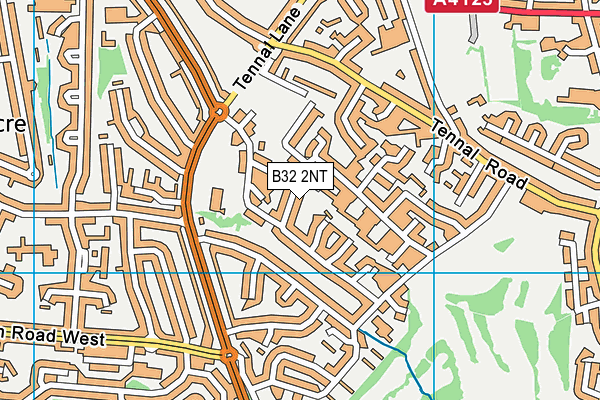 B32 2NT map - OS VectorMap District (Ordnance Survey)