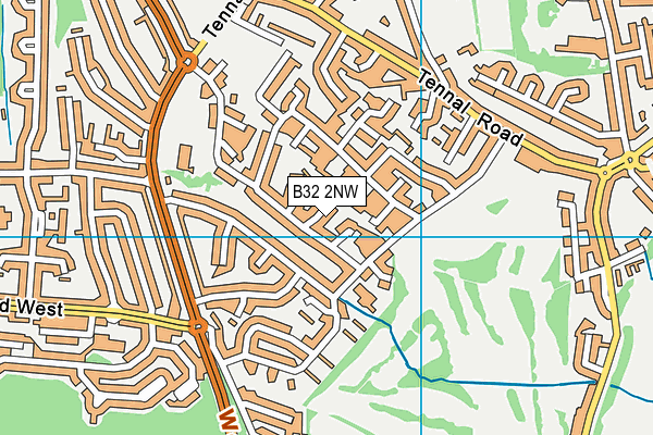 B32 2NW map - OS VectorMap District (Ordnance Survey)