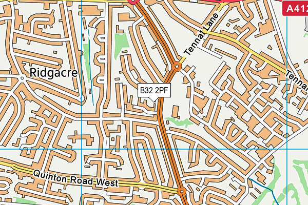 B32 2PF map - OS VectorMap District (Ordnance Survey)