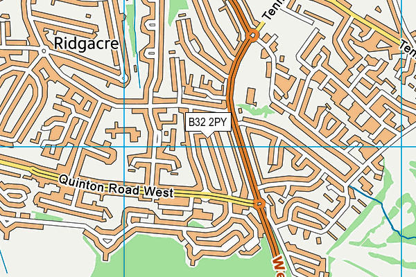 B32 2PY map - OS VectorMap District (Ordnance Survey)