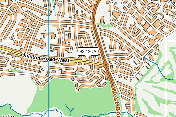 B32 2QA map - OS VectorMap District (Ordnance Survey)