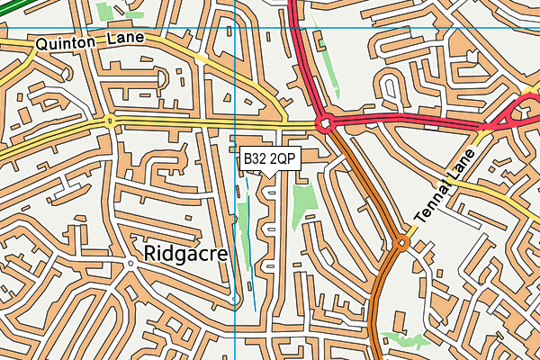 B32 2QP map - OS VectorMap District (Ordnance Survey)