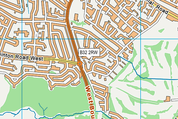 B32 2RW map - OS VectorMap District (Ordnance Survey)