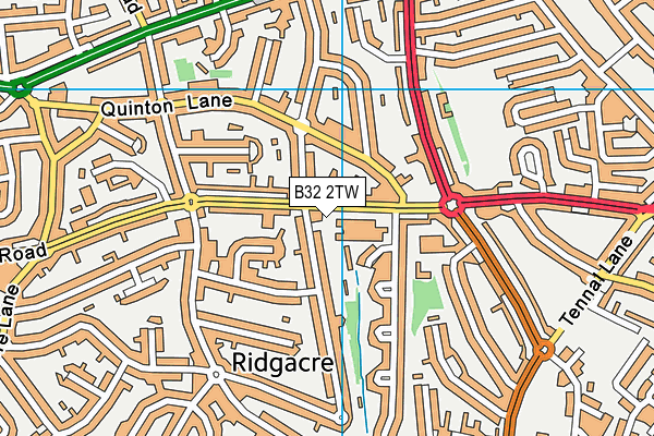 Quinbourne Community Centre map (B32 2TW) - OS VectorMap District (Ordnance Survey)