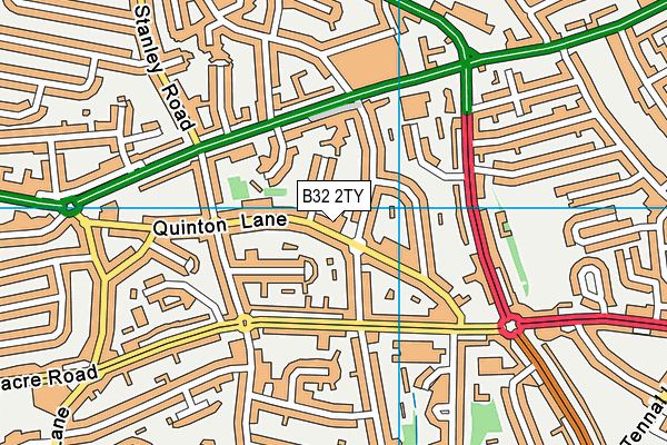 B32 2TY map - OS VectorMap District (Ordnance Survey)