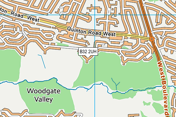 B32 2UH map - OS VectorMap District (Ordnance Survey)