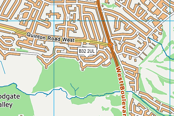 B32 2UL map - OS VectorMap District (Ordnance Survey)