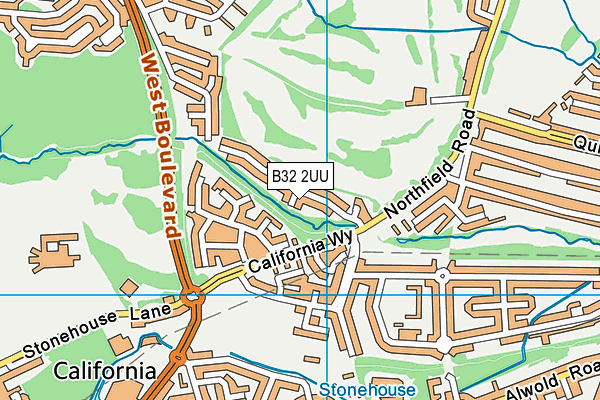 B32 2UU map - OS VectorMap District (Ordnance Survey)