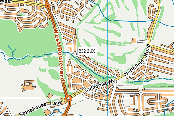 B32 2UX map - OS VectorMap District (Ordnance Survey)