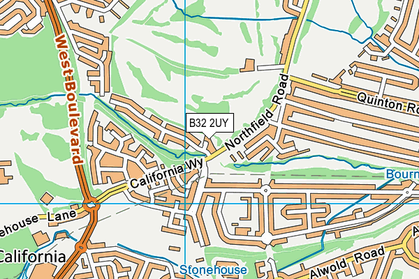 B32 2UY map - OS VectorMap District (Ordnance Survey)