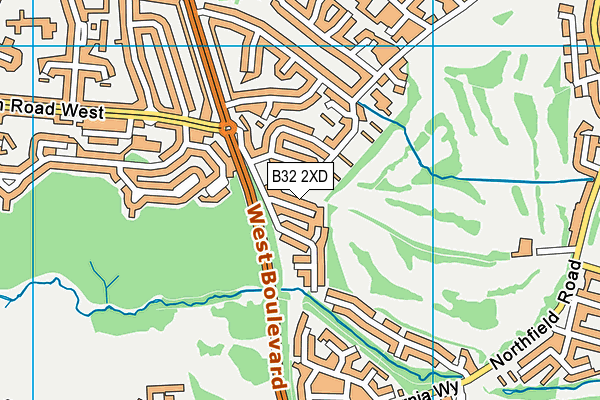 B32 2XD map - OS VectorMap District (Ordnance Survey)