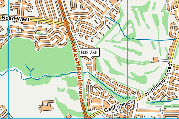 B32 2XE map - OS VectorMap District (Ordnance Survey)