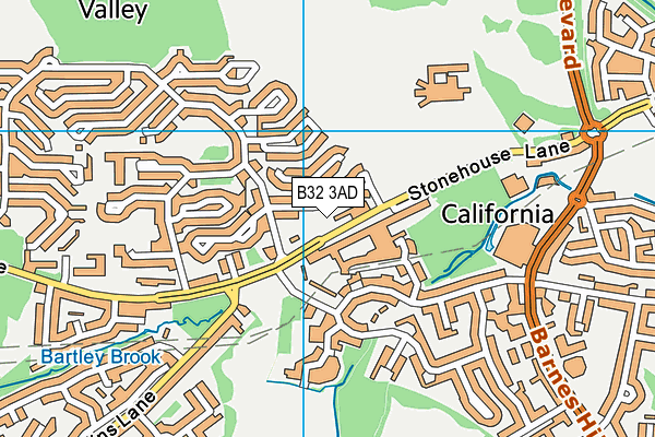 B32 3AD map - OS VectorMap District (Ordnance Survey)
