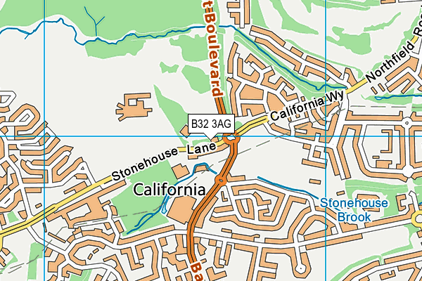 B32 3AG map - OS VectorMap District (Ordnance Survey)