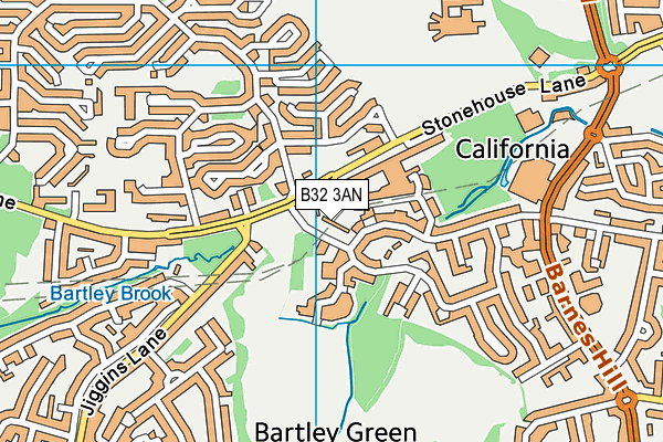 B32 3AN map - OS VectorMap District (Ordnance Survey)