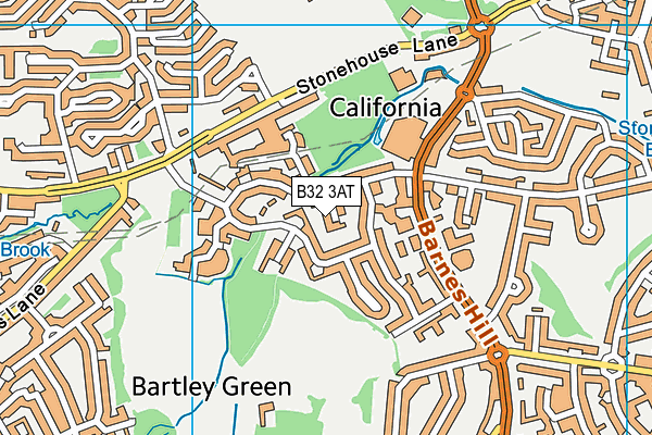 B32 3AT map - OS VectorMap District (Ordnance Survey)