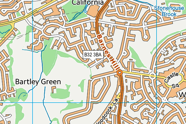 B32 3BA map - OS VectorMap District (Ordnance Survey)