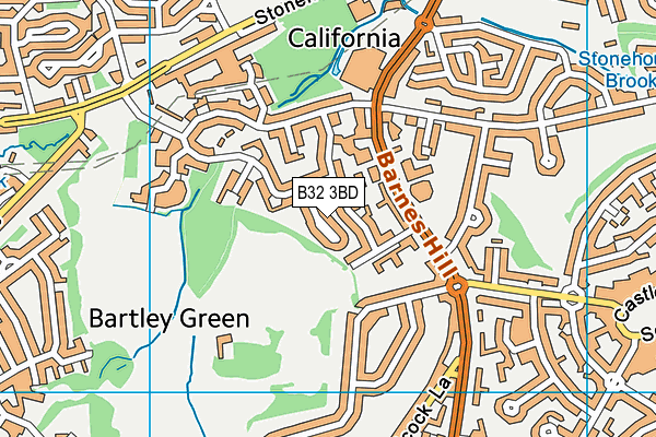 B32 3BD map - OS VectorMap District (Ordnance Survey)