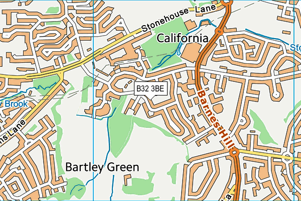 B32 3BE map - OS VectorMap District (Ordnance Survey)