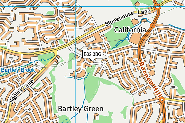 B32 3BG map - OS VectorMap District (Ordnance Survey)