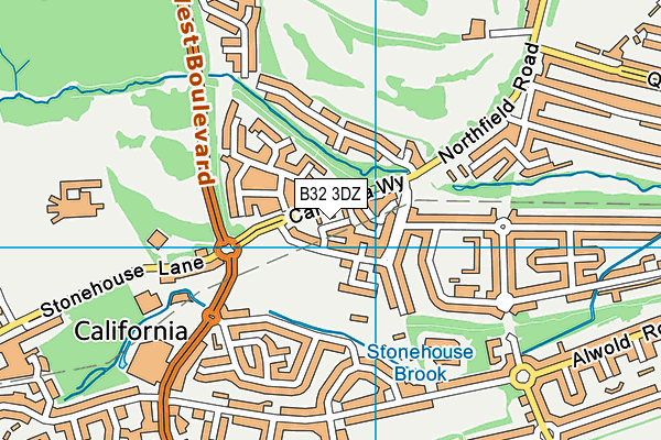 B32 3DZ map - OS VectorMap District (Ordnance Survey)