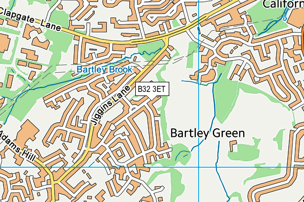 B32 3ET map - OS VectorMap District (Ordnance Survey)