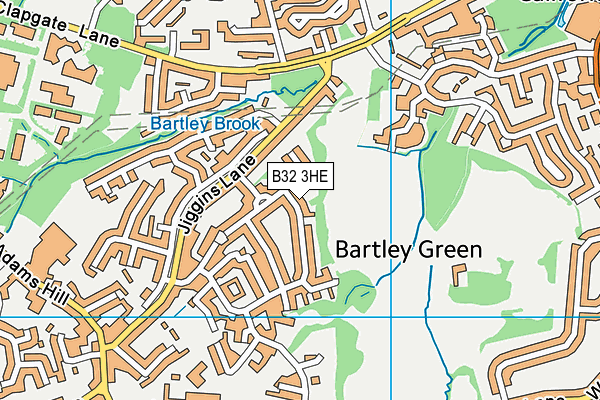 B32 3HE map - OS VectorMap District (Ordnance Survey)