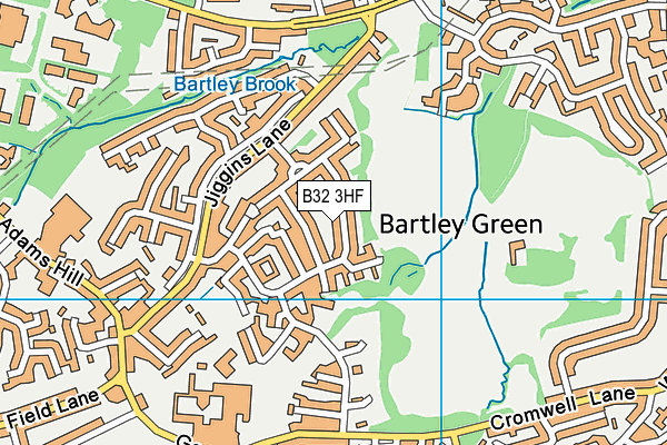 B32 3HF map - OS VectorMap District (Ordnance Survey)