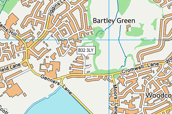 B32 3LY map - OS VectorMap District (Ordnance Survey)