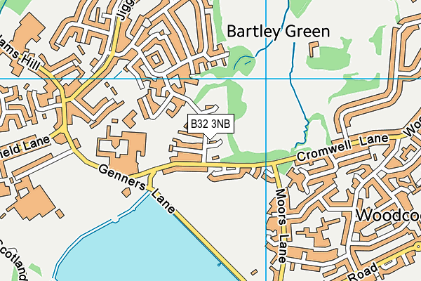 B32 3NB map - OS VectorMap District (Ordnance Survey)