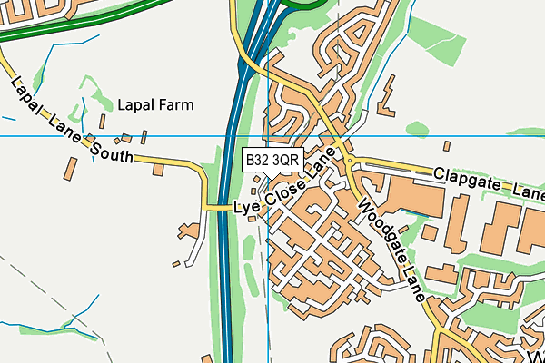 B32 3QR map - OS VectorMap District (Ordnance Survey)