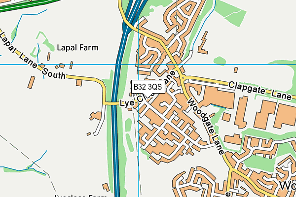 B32 3QS map - OS VectorMap District (Ordnance Survey)