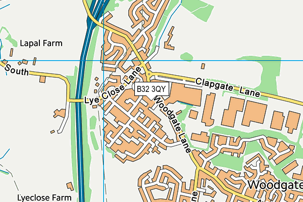 B32 3QY map - OS VectorMap District (Ordnance Survey)