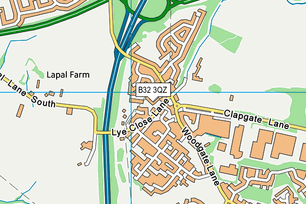 B32 3QZ map - OS VectorMap District (Ordnance Survey)