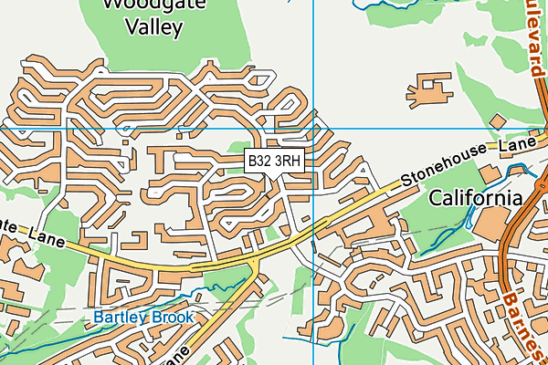 B32 3RH map - OS VectorMap District (Ordnance Survey)