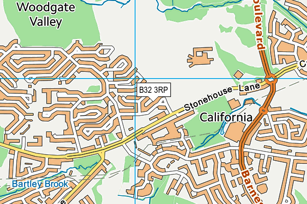 B32 3RP map - OS VectorMap District (Ordnance Survey)