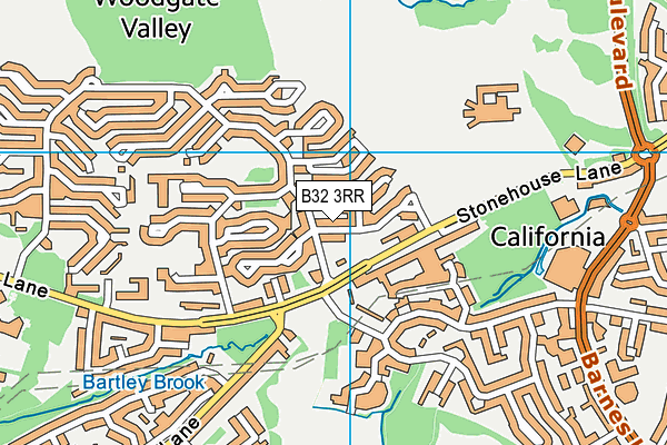 B32 3RR map - OS VectorMap District (Ordnance Survey)