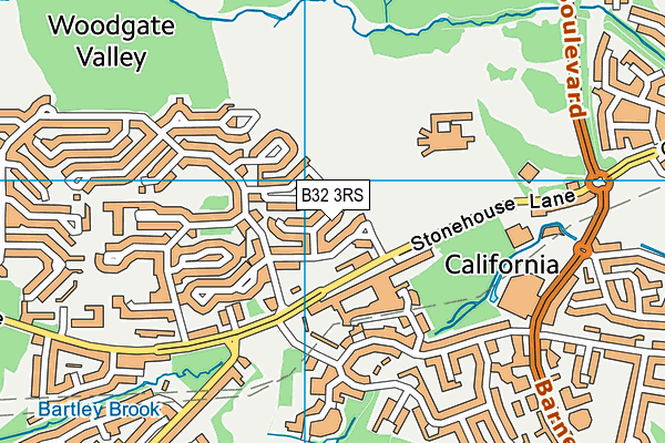 B32 3RS map - OS VectorMap District (Ordnance Survey)